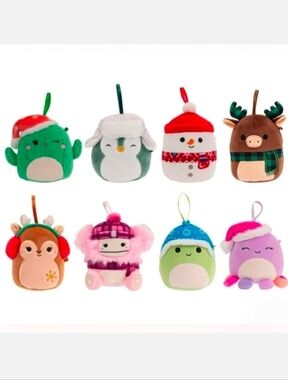Squishmallows 4 Inch Plush Christmas Ornament 8 Pack Winter New In Package